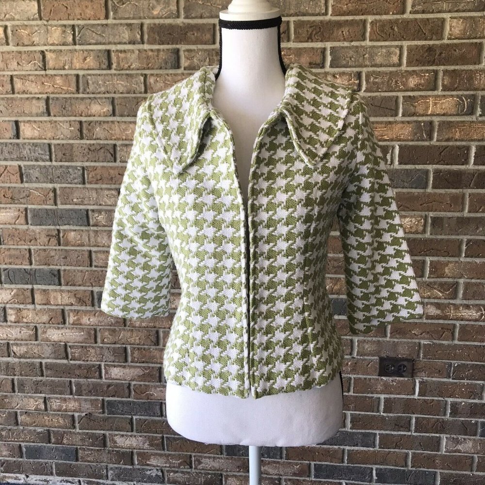 JAMES Gunn Women's Blazer Lime Green White Blazer
